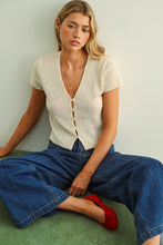 Load image into Gallery viewer, Downtown Cap Sleeve Button Top

