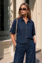 Load image into Gallery viewer, Coasta Short Sleeve Button Up In Denim
