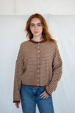 Load image into Gallery viewer, Hug Me Cardigan in Striped Brown
