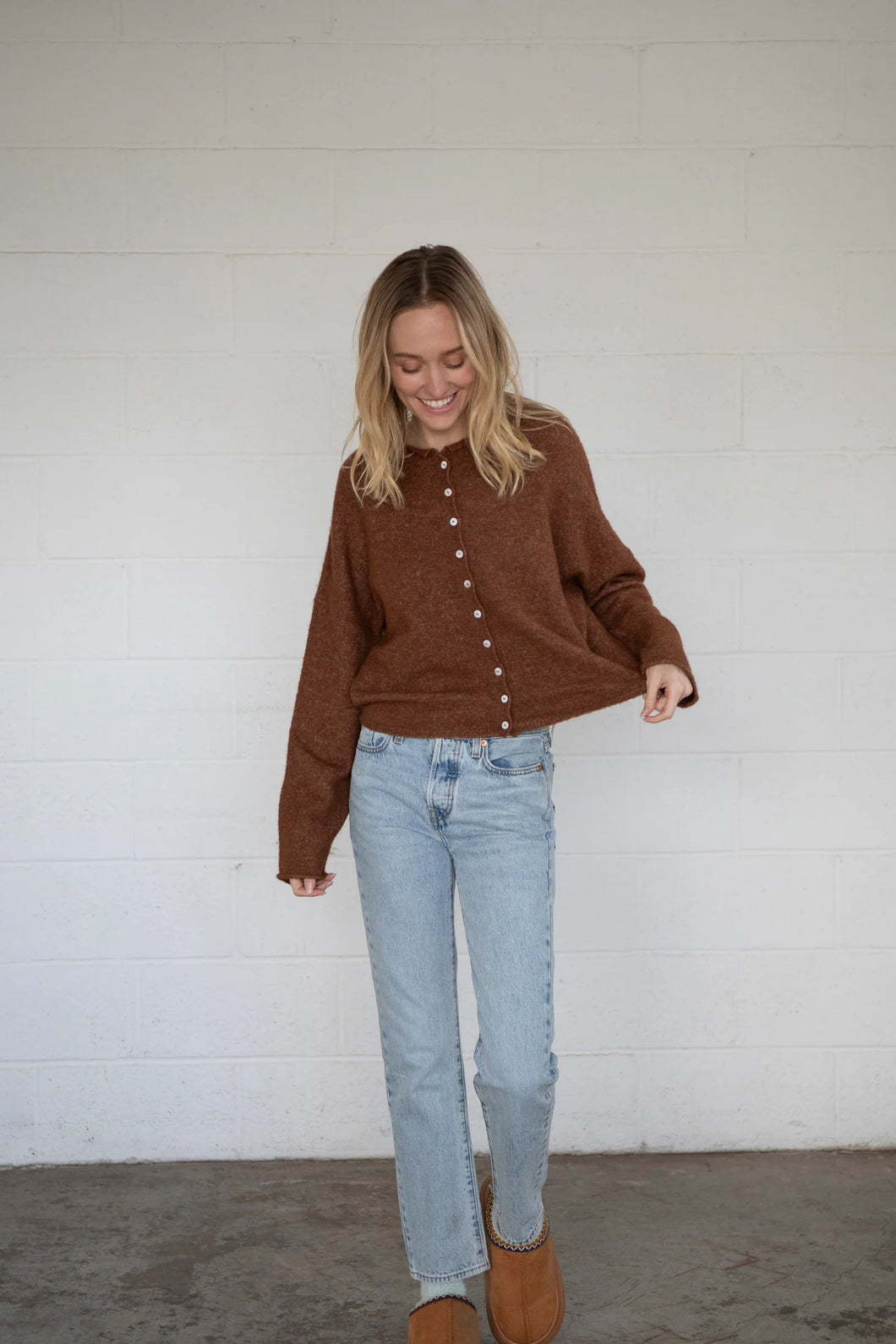 Hug Me Cardigan in Brown
