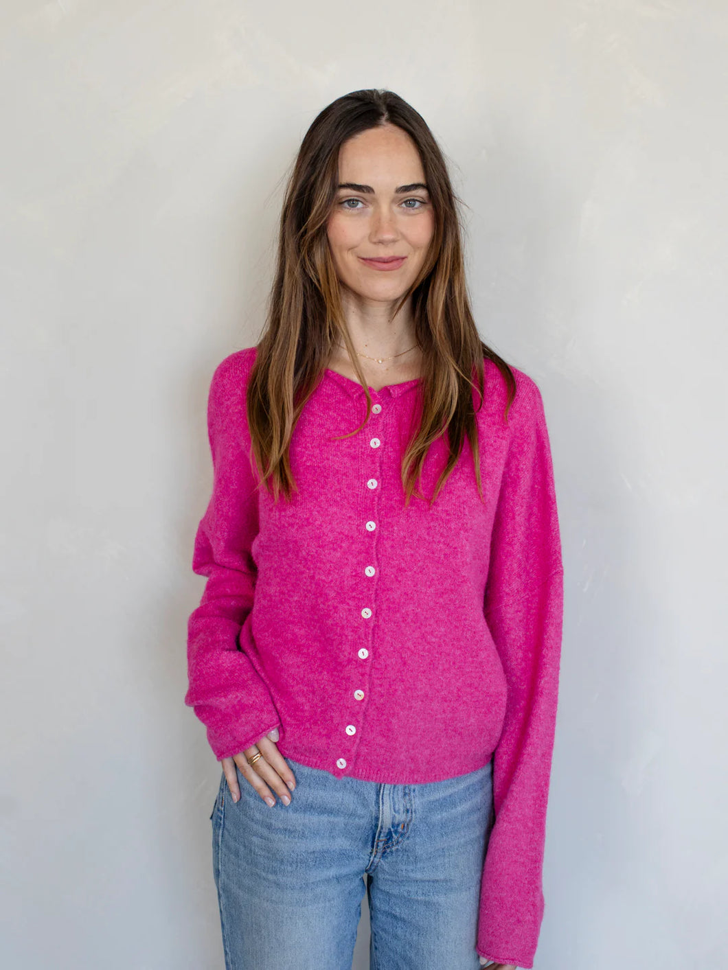 Hug Me Cardigan in Fuchsia