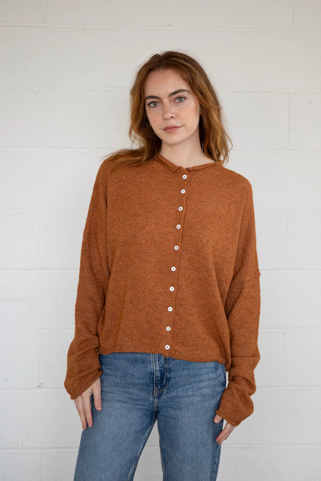 Hug Me Cardigan in Rust