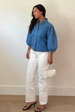 Load image into Gallery viewer, Demi Denim Puff Sleeve Top
