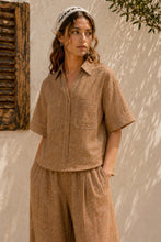 Load image into Gallery viewer, Coasta Short Sleeve Button Up in Light Brown
