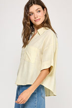 Load image into Gallery viewer, Coasta Short Sleeve Button Up in Yellow
